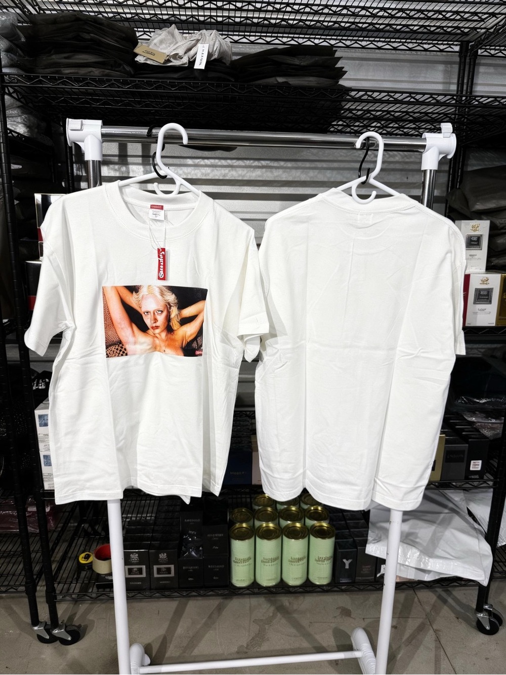 White Graphic Tee with Photo Print